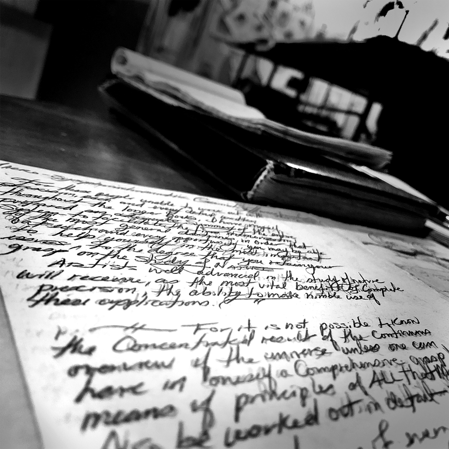 Pages from Tommy Hoppe handwritten theory volumes