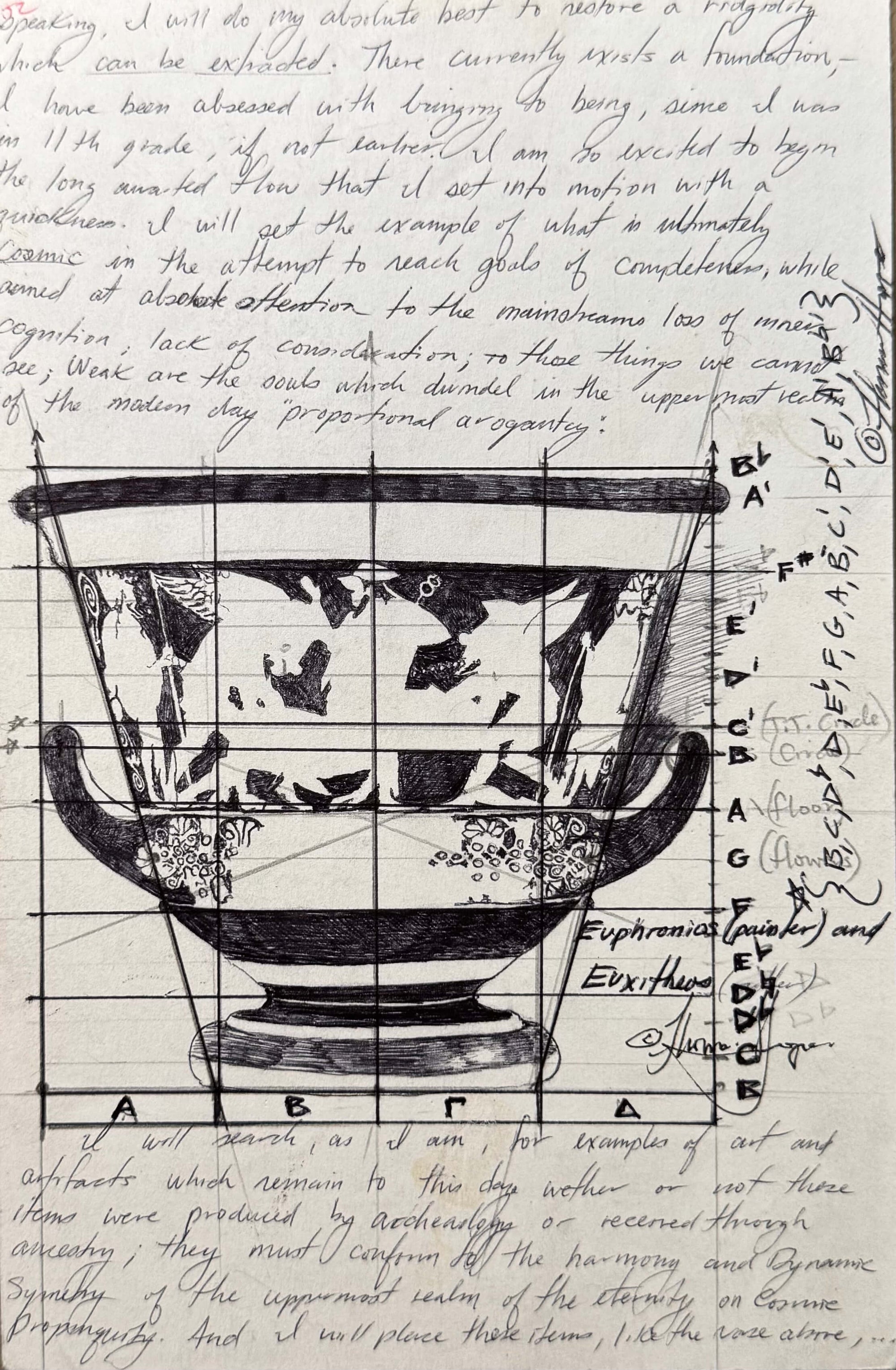 Page from the handwritten theory archive of Tommy Hoppe